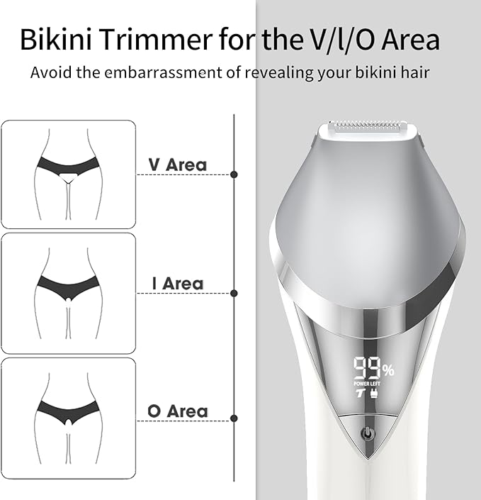 Epilator for Women, 7 in 1 Epilator Hair Removal for Women, Shaver, Bikini, Face Razor, Facial Brush, Face Massage and Body Exfoliator, IPX6 Waterproof Painless Lady Shaver Wet & Dry (White)