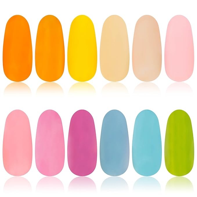 SHANY Nail Polish Set - Nail Lacquer Quick Dry, Full Size, Vibrant, Colorful, Trendy, Semi Glossy, Shimmery, Matte Nail Polish Set - 12 Colors - Pastel Collection