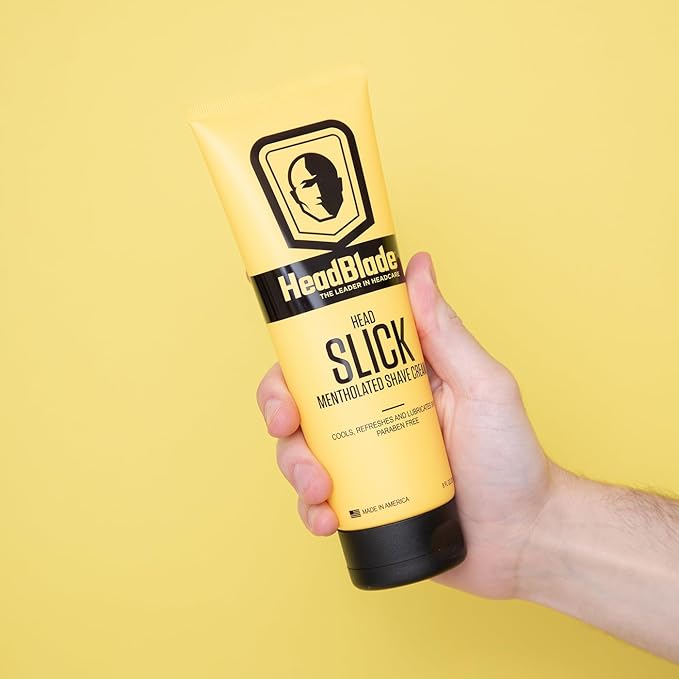 HeadBlade HeadSlick Shave Cream 8 oz for Smooth Head shaving for Bald Men, Helps with Irritation, Redness, & Razor Burn (3pk)