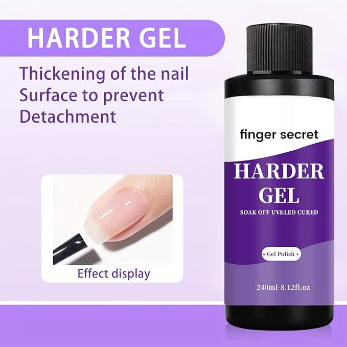 240ml/8floz Hard Gel for Nail Polish,Builder Gel for Nails,Nail Supplies for DIY in Salon or Home Use.