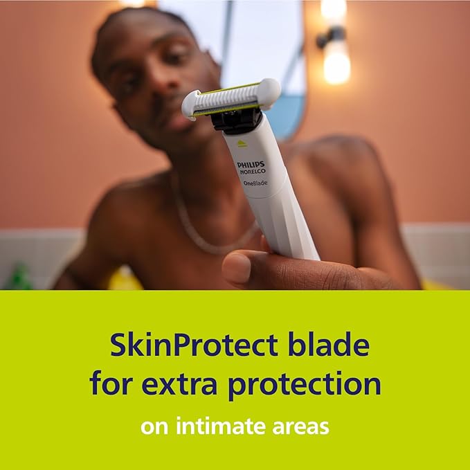 Philips Norelco OneBlade Skin Protect Replacement Blade, for OneBlade Electric Shaver and Trimmer, Durable Stainless Steel, Trim and Shave with Extra Skin Protection, 2 Count, QP229/80