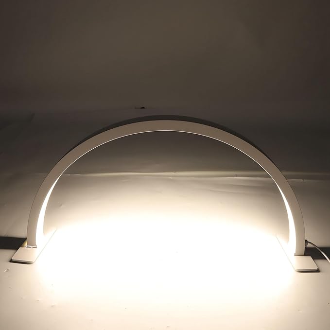 25W Professional Half Moon Desk Lamp for Nail, 3000K 6500K Dimmable Led Light Eyelash Beauty Lamp, Desktop Manicure Light Led for Salon (US Plug)