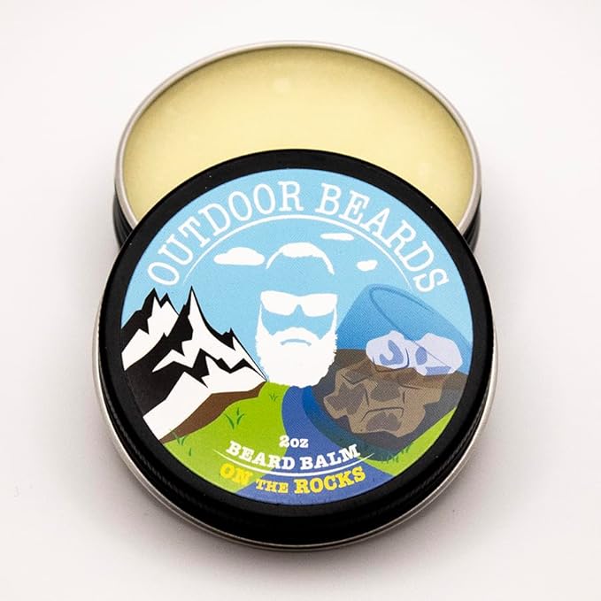 Beard Balm | 2 oz Cleansing Balm for Beards Short or Long | Beard Conditioner for Men | Essential Moisturizer for Every Man's Beard | Leave Hair and Skin Healthy (On the Rocks)