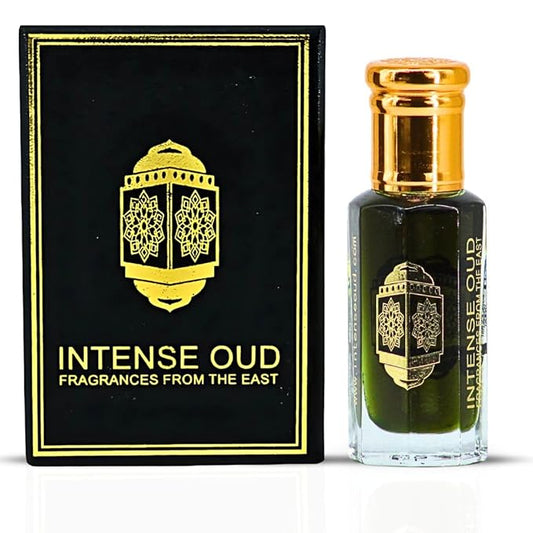 INTENSE OUD Jannet El Firdaus Arabian Perfume Oil for Men & Women, Long Lasting Alcohol-Free Concentrated Fragrance, 12ml (0.40 oz) in Black Gift Box, Jasmine & Rose Notes