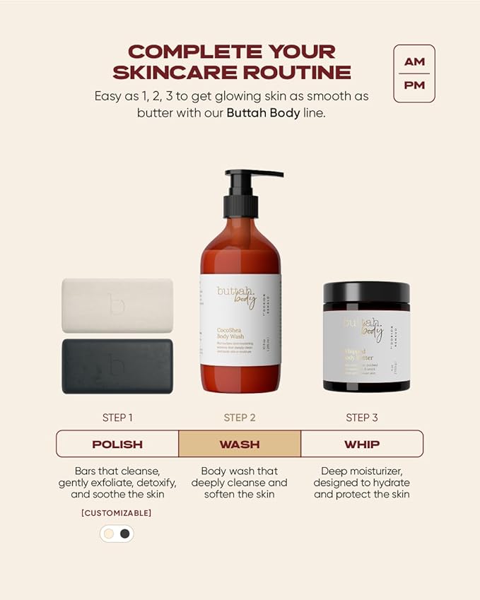 Buttah Skin by Dorion Renaud CocoShea Body Wash 10oz - Nourishing Body Wash for Men & Women - African Cocoa Butter Daily Body Wash - Natural Nutrients & Vitamins - Black Owned Skincare