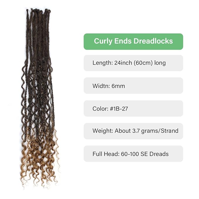 24 In 30 Strands Boho Braid Dreadlock Extensions, Ombre Deep Purple Synthetic Curly Dreads Extensions with Box Braid, 100% Handmade Dreads Hippie Style Dreadlocks for Woman