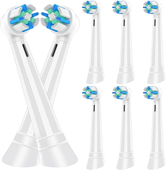 8 Pack IO Replacement Heads Compatible with Oral B IO, for Oral B IO 2/3/4/5/6/7/8/9/10 Series Electric Toothbrushes, Medium Softness for Protect Teeth and Gums, White