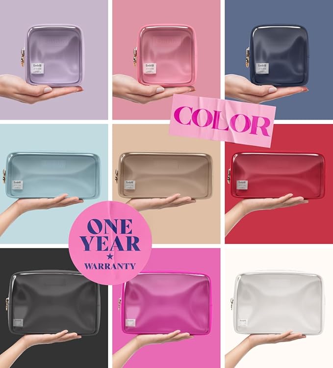 Clear Cosmetic Bags Set of 3, Mini Small Large Makeup Bags For Women Clear Pouch Cosmetics Cases Zipper Cute Pouches Make Up Travel Toiletry Essentials Preppy Purse Organizer Makeup Cases, Sky