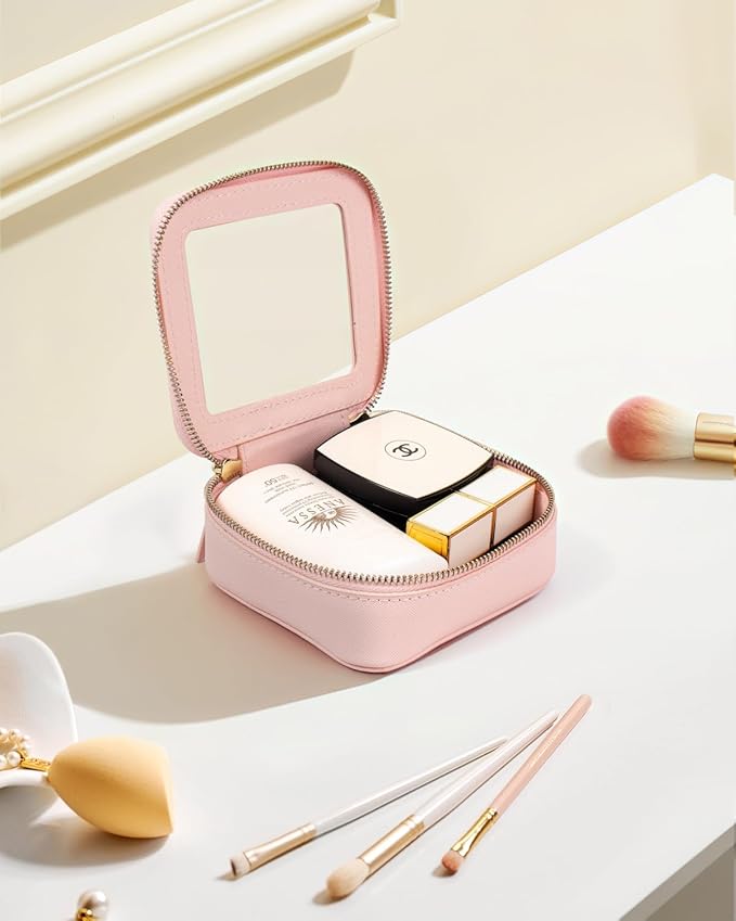 Clear Makeup Bag, Small Makeup Bag TSA Approved Toiletry Bag Cosmetic Travel Bag Cute Makeup Bag Organizer Makeup Case Pouch Car Essentials for Women Men