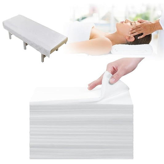 200Pcs Disposable Bed Sheets,31''x71'' Waterproof Massage Table Sheet Protector Non Woven Fabric Bed Cover for Massage Therapy Tattoo Beauty Salon Hotels Esthetician (White) (white200pcs)