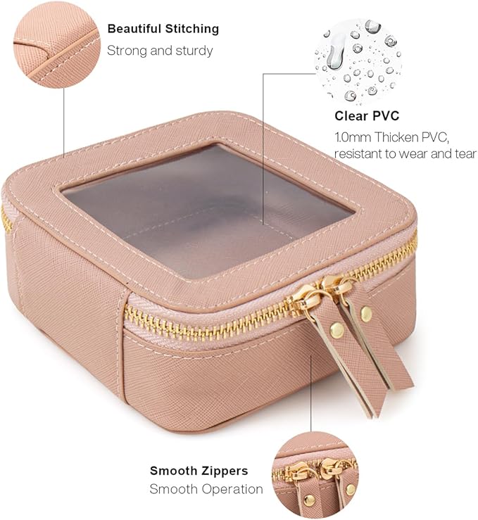 Clear Makeup Bag, Small Makeup Bag TSA Approved Toiletry Bag Cosmetic Travel Bag Cute Makeup Bag Organizer Makeup Case Pouch Car Essentials for Women Men