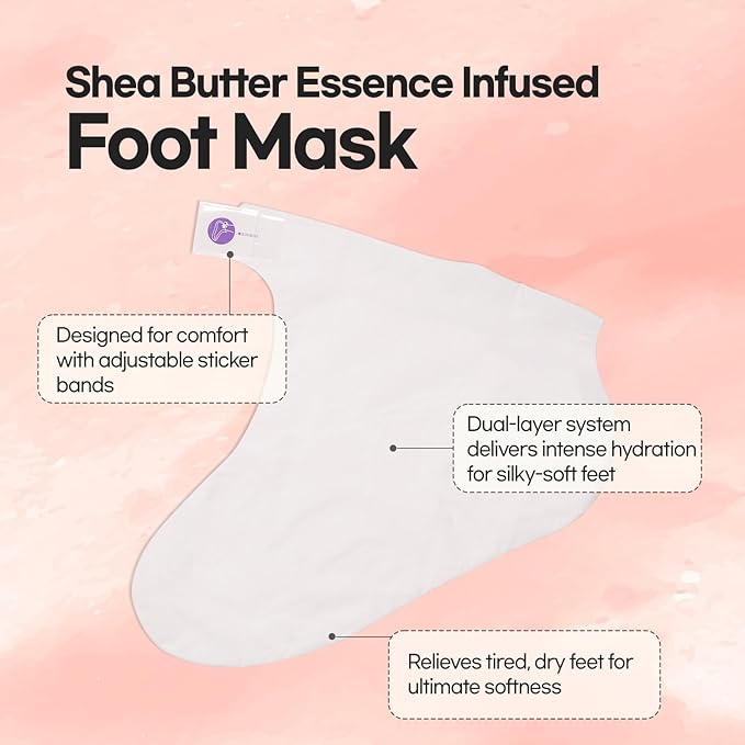 Epielle Moisturizing Hand & Foot Masks (Gloves & Socks 12 Pairs) for Dry Hands, Dry & Cracked Heels, Spa Masks with Sunflower Seed Oil and Avocado Oil, Mother's Day Gifts, Teacher's Appreciation