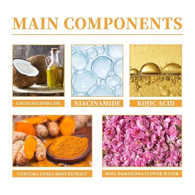 Turmeric Wash And Care Two Piece Set, Turmeric Facial Cleanser Turmeric Kojic Lemon Soap, Deep Cleansing Hydrating Facial Wash For All Skin Types (1)