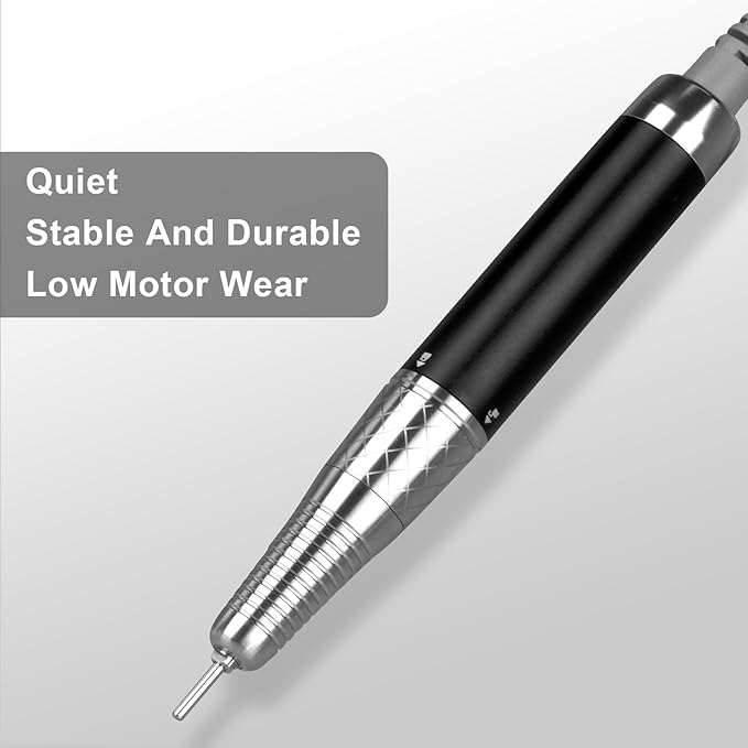 AZ GOGO Brushless Nail Drill, 35000RPM Professional Salon Electric Cordless Nail File Rechargeable Portable Nail Drill Machine for Gel/Acrylic Nails (Black)