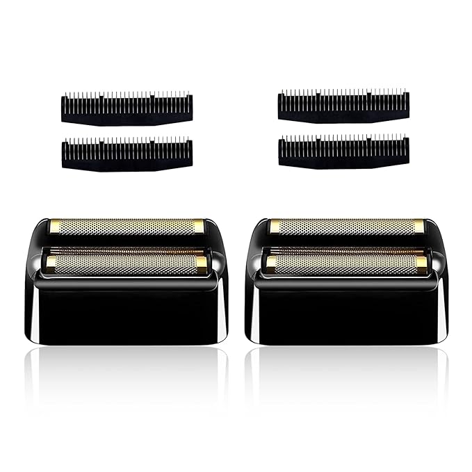 Shaver Replacement Foil and Cutters compatible with BaBylissPRO Barberology Double FXFS2 (2PC Black)