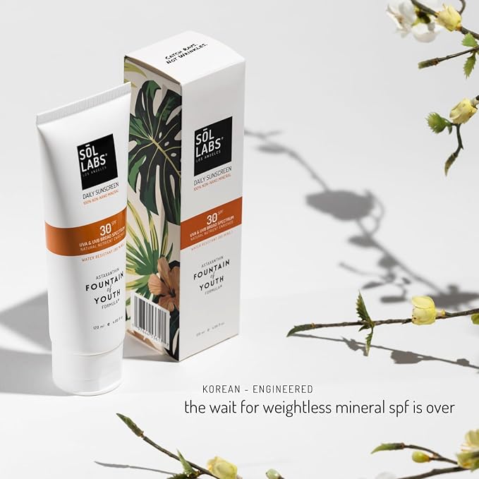 Natural Mineral Sunscreen SPF 30 for Face & Body – No White Cast Zinc Oxide, Lightweight, Reef-Safe Hydrating Daily Moisturizer – Korean Formulated Skin Care for All Skin Types
