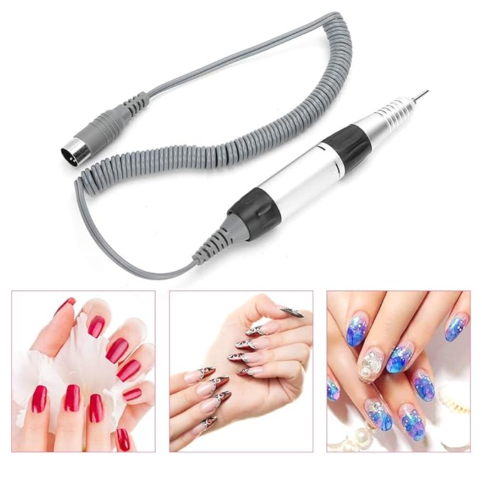 Nail Drill Handle, Nail Drill Handpiece Replacement Nails Professional 30000 RPM Electric Nail Drill Handle Handpiece Replacement Electric File Handpiece for Electric Nail Manicure