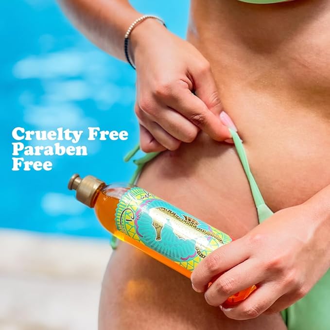 D'Luchi Carrot Tanning Oil with Cinnamon, Vitamin E & Collagen, High Natural Beta-Carotene Tanning Accelerator SPF 4 Suntan Oil, 8.45 Oz