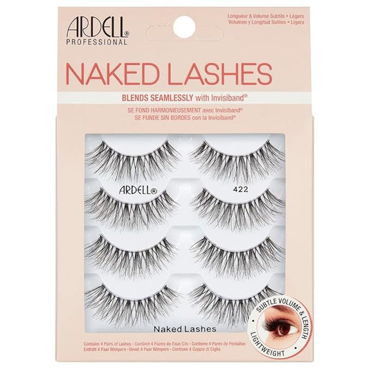 Ardell Naked Lashes 422 Multipack, Natural-looking and Lightweight False Eyelashes, 4-pairs, 1-Pack