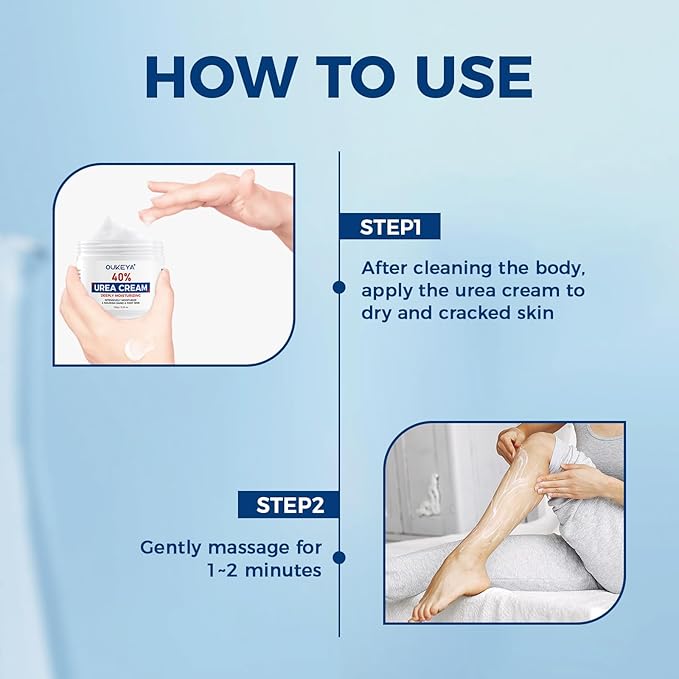 Urea Cream,NEW FORMULA Urea Cream 40 percent for Feet Maximum Strength,Dry Cracked Treatment Lotion for Knees & Elbows,Foot Dead Skin Cuticle Callus Remover Toenail Softener,5.29 oz 2 Packs