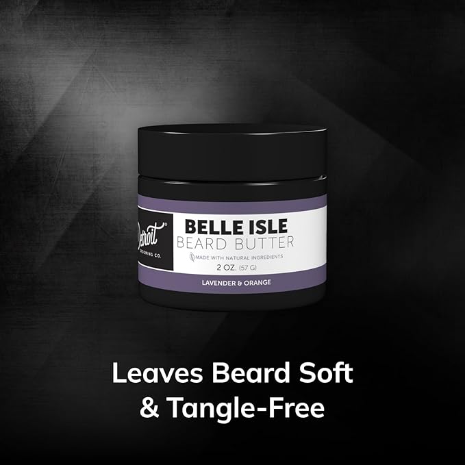 Detroit Grooming Co. Beard Butter for Men | Softens, Thickens & Hydrates with Safflower Oil & Shea Butter | Belle Isle Scent, 2oz