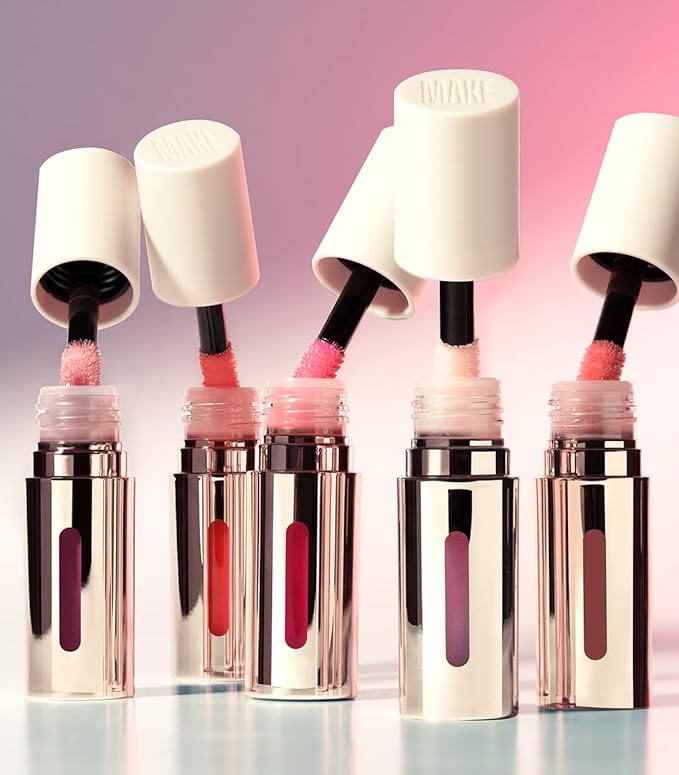 MAKE Beauty Serum Balm Hydrating Lip Oil. Vegan moisturizing lip gloss with plumping effect. Lip treatment cream for soft, smooth, shiny lips - Shade, Halo Moon