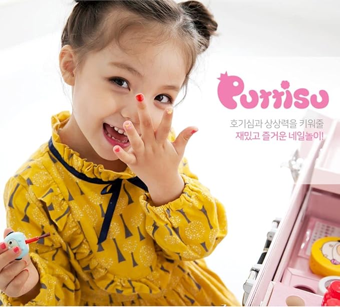 3-Color Nail Art kit non-toxic water-based peel-off kids nail polish gift set (Candy)