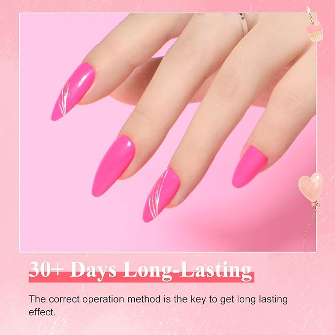 Gel Polish Nail Set 20 Colors with 3Pcs Glossy & Matte Top Coat and Base Coat, Hot Pink Yellow Jelly Neon Red Glitter Pink Black Sparkle Glitters Colorful Gel Polish Set For Valentine's Gifts