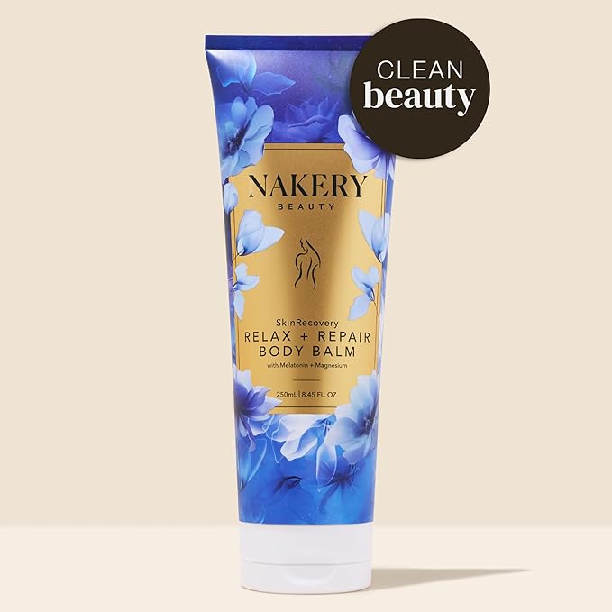 Nakery SkinRecovery Relaxing Magnesium Balm - Skin Tightening Cream for Body with SepiLift & Retinol - Muscle Balm with Melatonin for Restful Sleep - Hydrating Dry Skin Cream with Shea Butter
