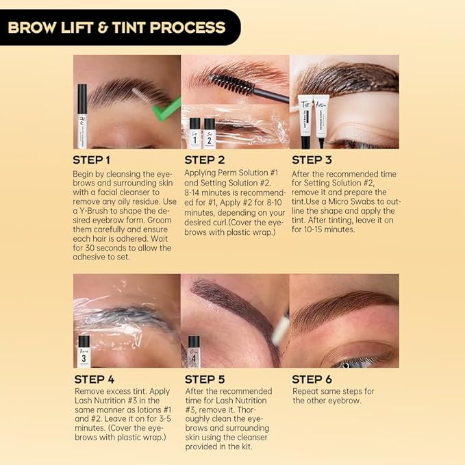 GOLLEE Lash Lift and Black Color Kit Brow Lamination Kit Black Eyelash & Eyebrow Set Eyelash Perm Kit With Detail Instruction and Complete Tools Easy For Beginner Achieve Salon-Quality at Home