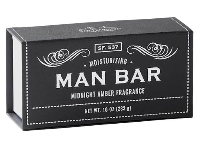 San Francisco Soap Company Man Bar Set of 3 10 oz. Soap Bars (Cardamom+Juniper, Midnight Amber, Exotic Musk + Sandalwood)