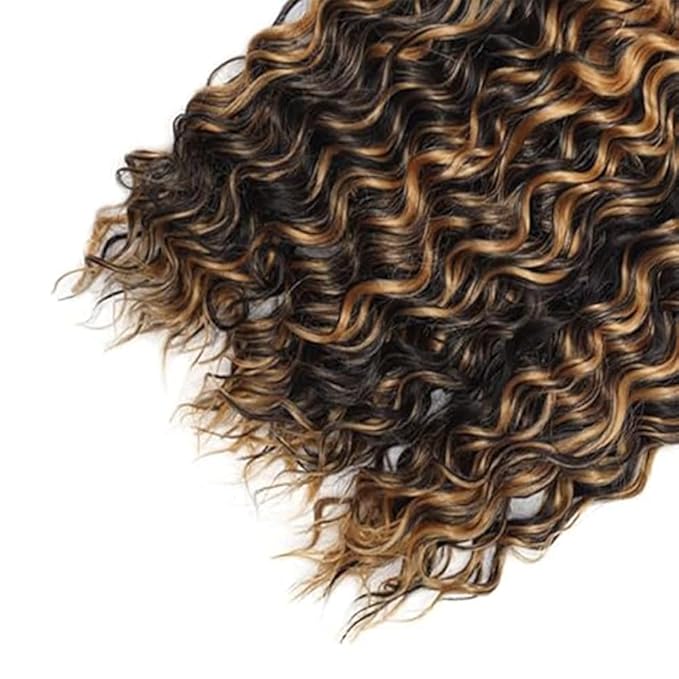P1B27 Blonde Highlight Weave Curly Hair Bundles Black and Honey Blonde Curly Human Hair Bundles two tone Brazilian Human Hair Weave Soft and Silky for Black Women 16 18 20 Inch