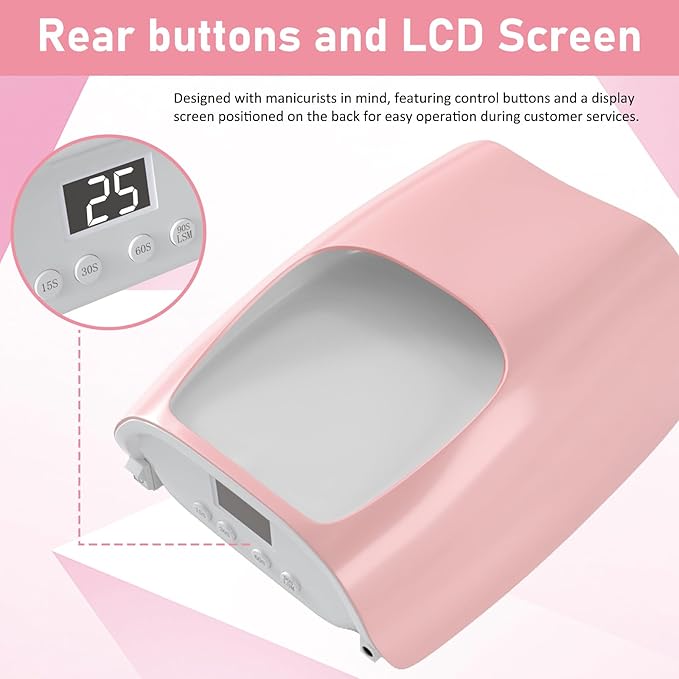 126W Cordless Rechargeable UV LED Nail Lamp,Professional UV Light for Gel Nails Gel Curing Lamp with 4 Timer Setting Auto Sensor, LED Nail Dryer for Fingernail and Toenail Home Salon