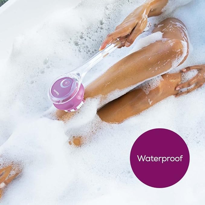 Beurer FC55 Electric Body Scrubber for Exfoliating and Massage, Waterproof for Showering, Cordless and Rechargeable, Spinning Skin Cleansing Brush with 2 Attachments