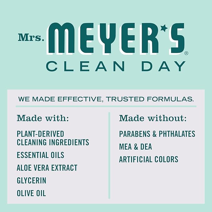 MRS. MEYER'S CLEAN DAY Hand Soap, Made with Essential Oils, Biodegradable Formula, Limited Edition Mint, 12.5 fl. oz - Pack of 3
