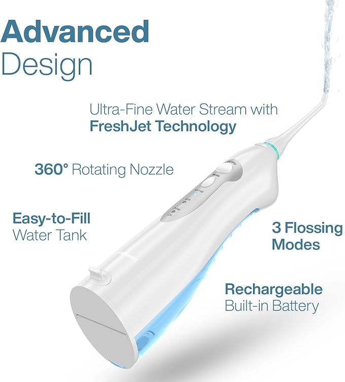 AquaSonic Water Flosser - Cordless Rechargeable Water Flossers for Teeth Cleaning - Waterproof Aqua Flosser, Portable Oral Irrigator for Dental Cleaning with 5 Jet Tips – Braces Home Travel
