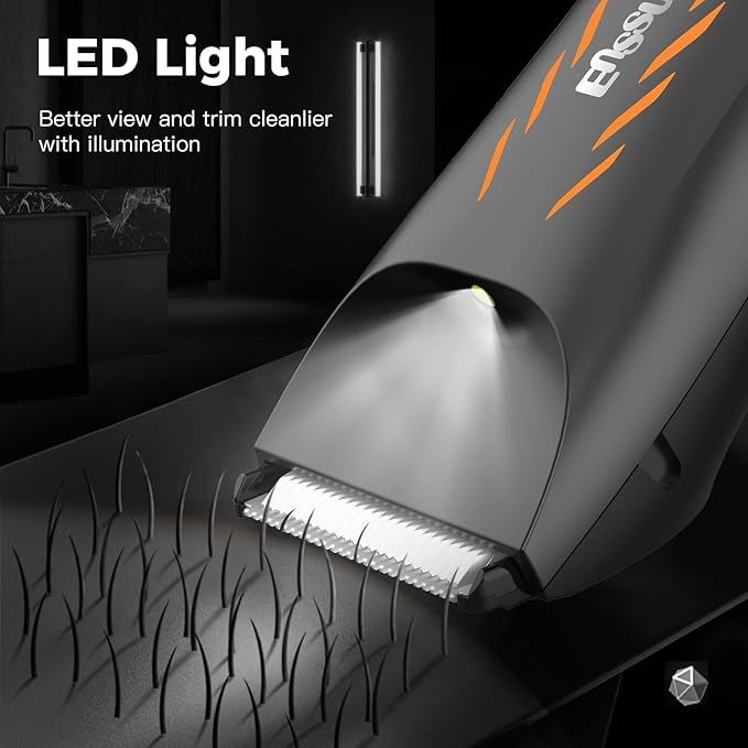 ENSSU Electric Body Hair Trimmer for Men, Waterproof Shaver - Cordless Pubic Groomer - Showerproof Ball Shaver
