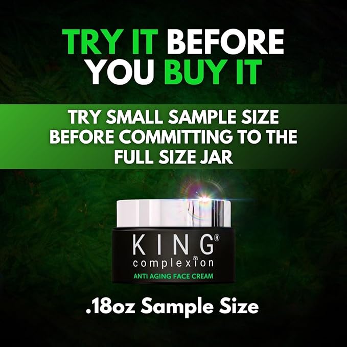 Premium Black Men Skincare - Organic - Small Sample Jar - Retinol Cream for Face - Look Younger - Shea Butter - Anti Aging Face Cream - Hydrating - Green Tea - Black Owned (0.18 oz)