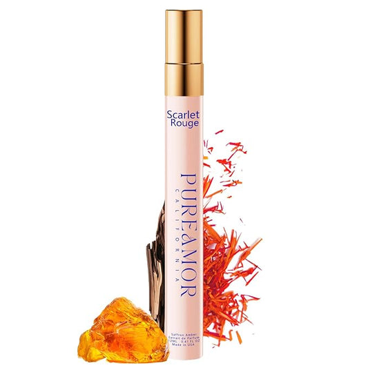 Pheromones Perfumes for Women, Saffron Amber Perfume, Long Lasting Eau De Parfum Cologne, Enhanced Scents Pheromone Cologne for Men&Women, 0.41 fl. Travel Size Perfumes Spray (Scarlet Rouge)