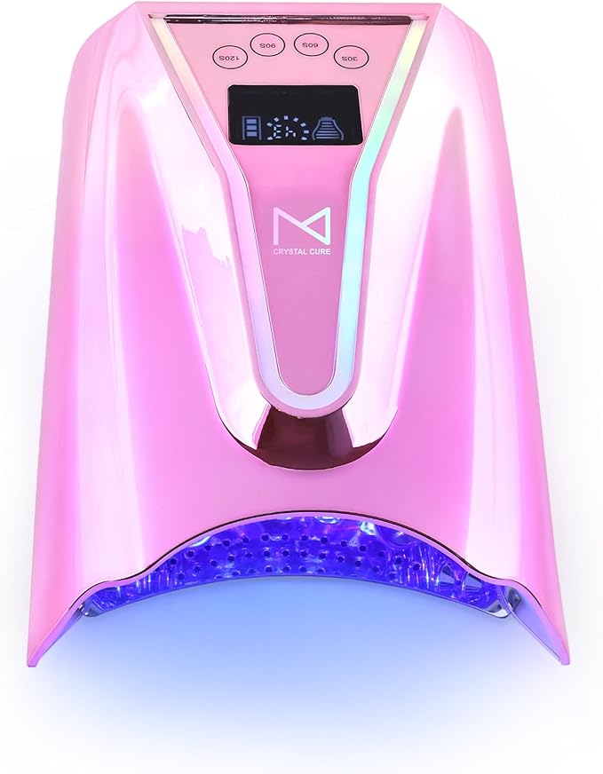 M - Crystal Cure 128W UV/LED Nail Lamp | Fast Curing with 45 Powerful LEDs | Cordless, Rechargeable, Auto Sensor |Gift Mom Professional Gel Nail Dryer for Manicures & Pedicures (Unicorn Purple)