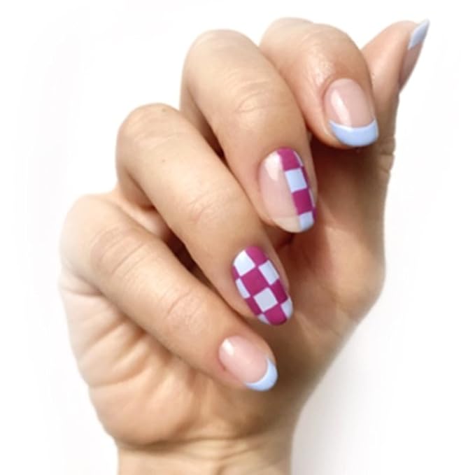 essie Nail Polish Set, Checkmate, Bikini So Teeny, Baby Blue Nail Polish + Swoon In The Lagoon, Magenta 0.46 fl oz each