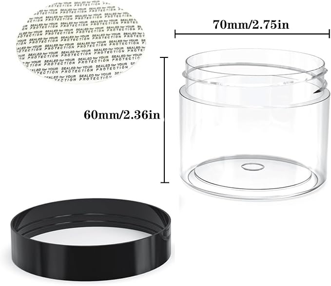 50 Pieces 4oz Plastic Jars with Lids Clear Round Cosmetic Container Empty Storage Jars for Makeup,Jewelry,Samples,Travel Storage