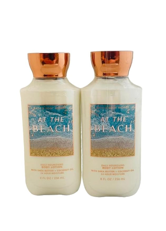Bath & Body Works Bath and Body Works At The Beach Super Smooth Lotion Sets Gift For Women 8 Oz -2 Pack (At Beach) 16 Fl Oz