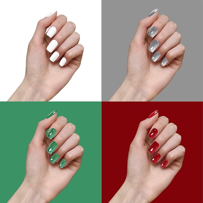 Vishine 4 Colors Starry Gel Nail Polish Color Collection Set Soak Off Glitter Galaxy Gel Nail Varnish Bling Nail Art Manicure Starter Gift Kit 8ml