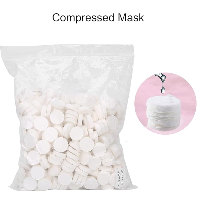Sonew 500pcs Disposable Compressed Facial Mask, Pure Cotton Skin Care Home DIY Facial Mask