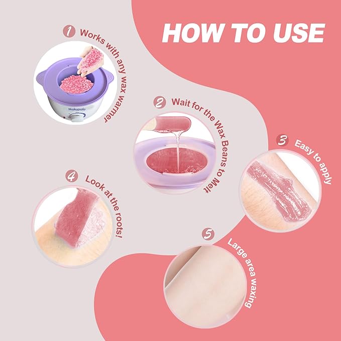 Wax Beads,2lb Unscented Waxing Beads for Sensitive Skin, Brazilian Waxing, Body, Bikini, Back, Leg, Underarms, Facial, Coarse Hair Removal, at Home Refill Natural Wax beans for Women Men