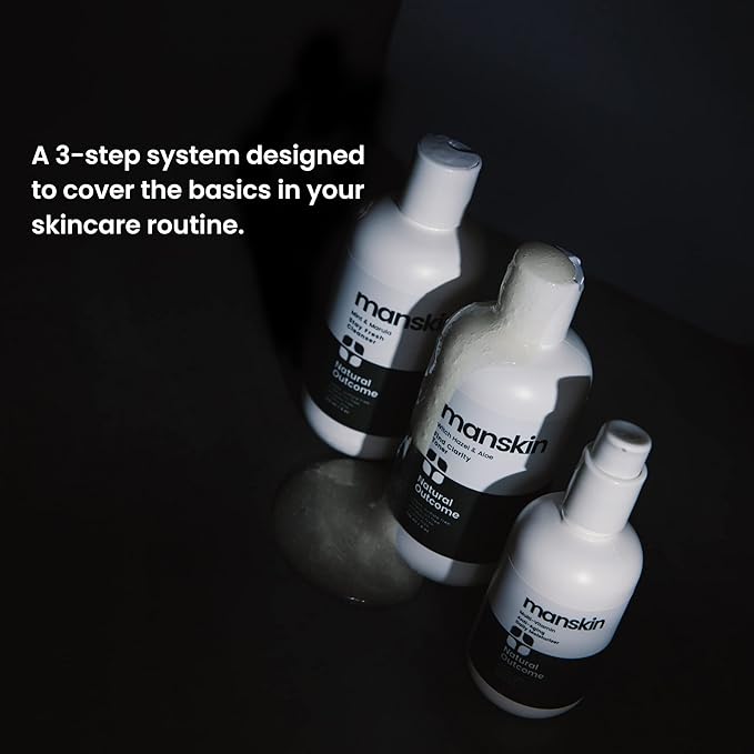 Mens Skin Care Kit | Mens Facial Care Kit for Men Skincare | Anti-Aging Daily 3 Step Face Care Regimen Includes: Rejuvenating Facial Cleanser, Balancing Toner, & Hydrating Moisturizer