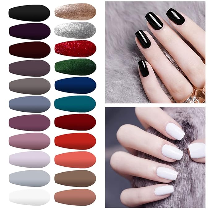 Vishine Gel Nail Polish Set - 22 Classic Colors, 8ml with No Wipe Base and Top Coat, 24 PCS Soak Off Gel Nail Starter Kit