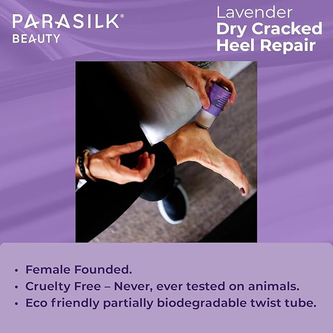 Parasilk Beauty Lavender Heel Repair Moisturizing Stick for Dry, Cracked Feet. Superior Antioxidant Oils & Wax Repair & Soften Dry Skin