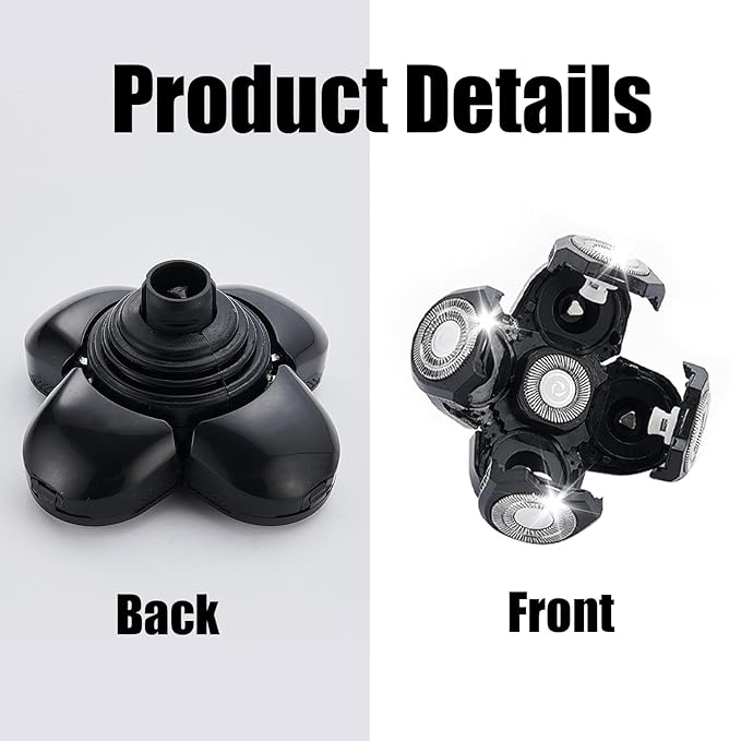 3PCS Shaver Replacement Blades Compatible with Freedom Bald Men Head Shaver Kit,5 Head Shaver Heads for Bald Men Head and Face Electric Razor Shaver Replacement